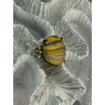 925 STERLING SILVER YASHMA & CITRINE RING SIZE 8