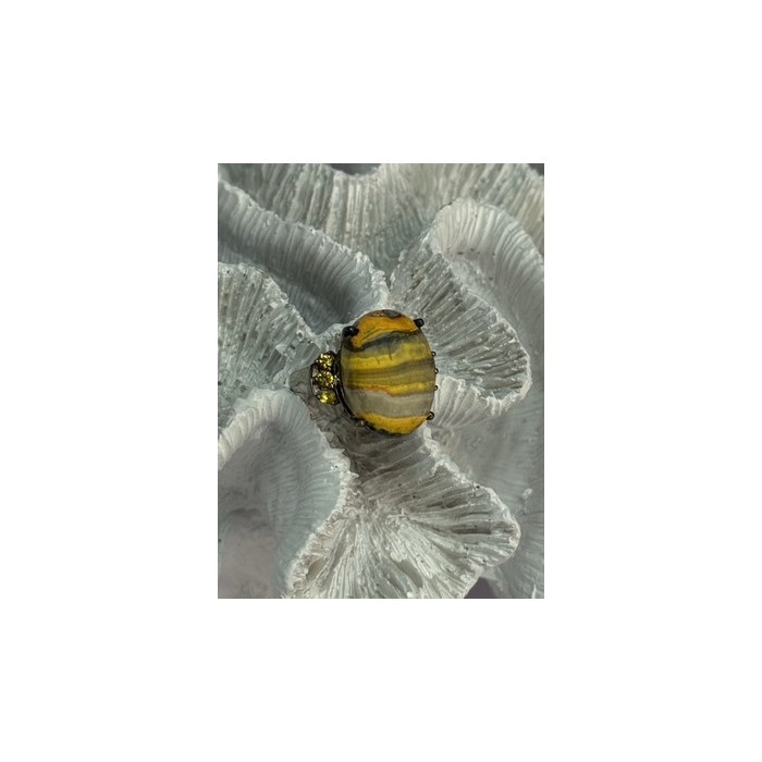 925 STERLING SILVER YASHMA & CITRINE RING SIZE 8