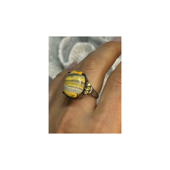 925 STERLING SILVER YASHMA & CITRINE RING SIZE 8