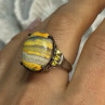 925 Sterling Silver Yashma & Citrine Ring Size 8