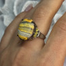 925 Sterling Silver Yashma & Citrine Ring Size 8