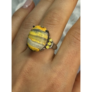 925 STERLING SILVER YASHMA & CITRINE RING SIZE 8