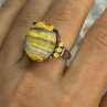 925 Sterling Silver Yashma & Citrine Ring Size 8