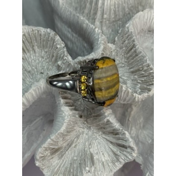 925 STERLING SILVER YASHMA & CITRINE RING SIZE 8