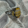 925 Sterling Silver Yashma & Citrine Ring Size 8