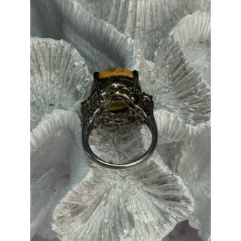 925 STERLING SILVER YASHMA & CITRINE RING SIZE 8