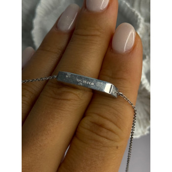 925 Sterling Silver Blue Larimar Necklace Length 18/16 Inch