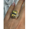 925 STERLING SILVER YASHMA CITRINE & BERYL RING SIZE 6