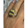 925 STERLING SILVER YASHMA CITRINE & BERYL RING SIZE 6