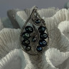 925 Sterling Silver Black Pearls Pendant Length 2.1 Inch