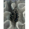 925 STERLING SILVER BLACK PEARLS PENDANT LENGTH 2.1 INCH