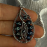 925 Sterling Silver Black Pearls Pendant Length 2.1 Inch