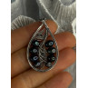 925 STERLING SILVER BLACK PEARLS PENDANT LENGTH 2.1 INCH
