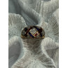 925 STERLING SILVER GOLD PLATED RUBY & SAPPHIRE RING SIZE 9