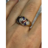 925 STERLING SILVER GOLD PLATED RUBY & SAPPHIRE RING SIZE 9