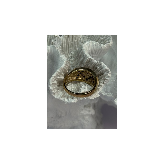 925 STERLING SILVER GOLD PLATED RUBY & SAPPHIRE RING SIZE 9