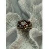 925 STERLING SILVER GOLD PLATED RUBY & SAPPHIRE RING SIZE 9