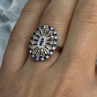 Beautiful 925 Sterling Silver CZ Ring Size 7.5