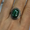 Vintage 925 Sterling Silver Malachite Ring Size 9