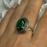Vintage 925 Sterling Silver Malachite Ring Size 9