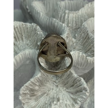 VINTAGE 925 STERLING SILVER MALACHITE RING SIZE 9