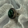 Vintage 925 Sterling Silver Malachite Ring Size 9