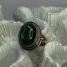 Vintage 925 Sterling Silver Malachite Ring Size 9
