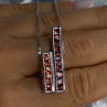 925 Sterling Silver Orange & Red Spinel Necklace Length 19 Inch