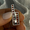 925 Sterling Silver Orange & Red Spinel Necklace Length 19 Inch