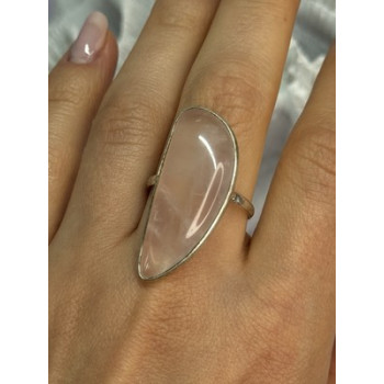 VINTAGE 925 STERLING SILVER MORGANITE RING SIZE 8