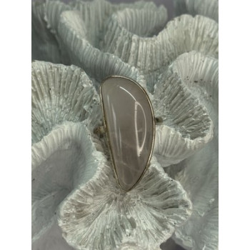 VINTAGE 925 STERLING SILVER MORGANITE RING SIZE 8