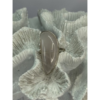 VINTAGE 925 STERLING SILVER MORGANITE RING SIZE 8