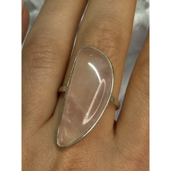 VINTAGE 925 STERLING SILVER MORGANITE RING SIZE 8