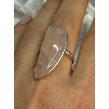 VINTAGE 925 STERLING SILVER MORGANITE RING SIZE 8