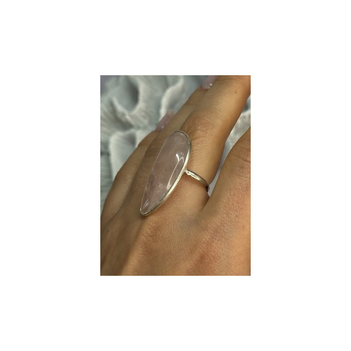 VINTAGE 925 STERLING SILVER MORGANITE RING SIZE 8