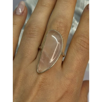 VINTAGE 925 STERLING SILVER MORGANITE RING SIZE 8