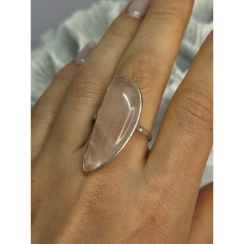 VINTAGE 925 STERLING SILVER MORGANITE RING SIZE 8