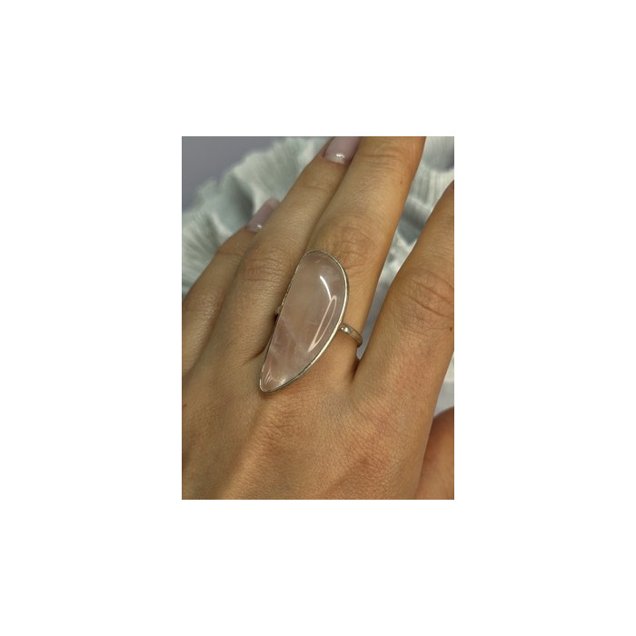 VINTAGE 925 STERLING SILVER MORGANITE RING SIZE 8