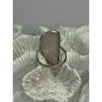 VINTAGE 925 STERLING SILVER MORGANITE RING SIZE 8