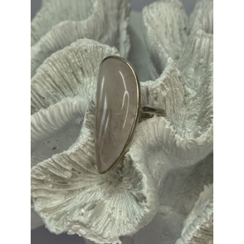 VINTAGE 925 STERLING SILVER MORGANITE RING SIZE 8