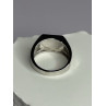 925 Sterling Silver Black Enamel & CZ Men's Ring Size 11