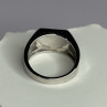 925 Sterling Silver Black Enamel & CZ Men's Ring Size 11