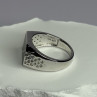 925 Sterling Silver Black Enamel & CZ Men's Ring Size 11