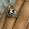 925 Sterling Silver Agate Citrine & Beryl Ring Size 6