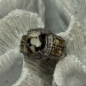 925 Sterling Silver Agate Citrine & Beryl Ring Size 6