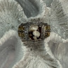 925 Sterling Silver Agate Citrine & Beryl Ring Size 6