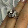 925 Sterling Silver Agate Citrine & Beryl Ring Size 6