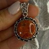 925 Sterling Silver Carnelian Pendant Lenght 1.60 Inch