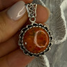 925 Sterling Silver Carnelian Pendant Lenght 1.60 Inch