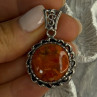 925 Sterling Silver Carnelian Pendant Lenght 1.60 Inch